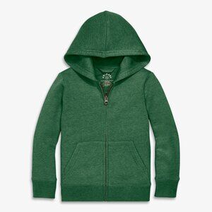 Primary Kids cozy fleece zip hoodie Size 6-7heather-evergreen / 6-7 / In stock